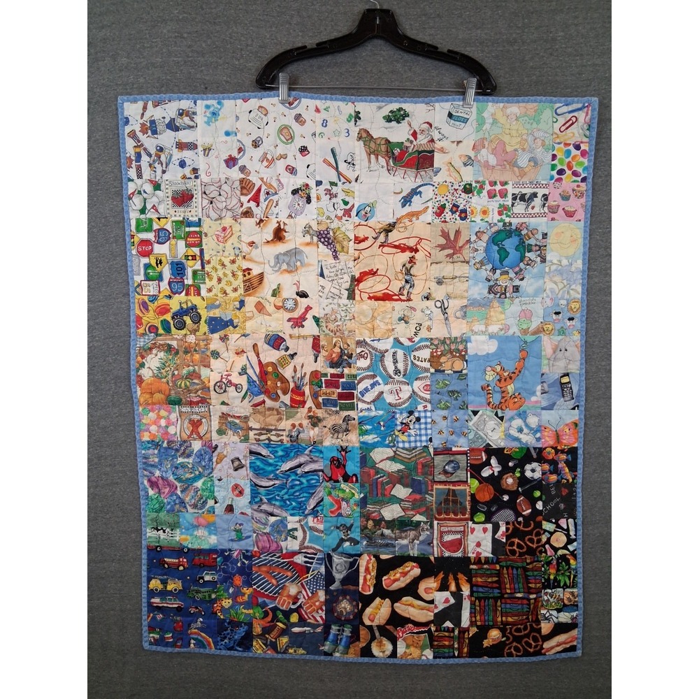 Handmade Quilt I Spy Lap Blanket 33x40 Multi Color Toddler Baby Fun Gradient‎